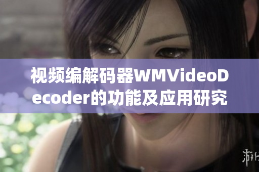 视频编解码器WMVideoDecoder的功能及应用研究(1)