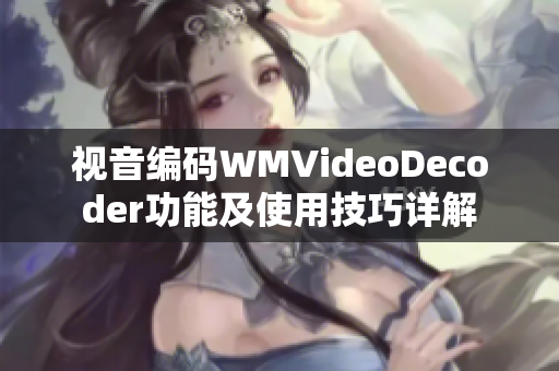 视音编码WMVideoDecoder功能及使用技巧详解
