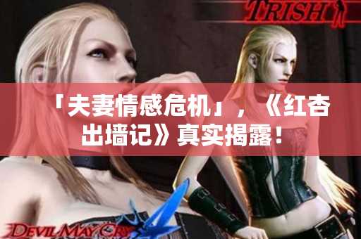 「夫妻情感危机」，《红杏出墙记》真实揭露！