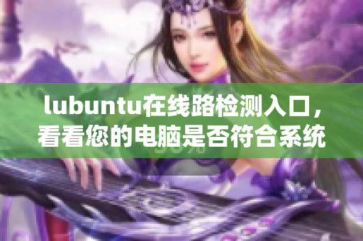 lubuntu在线路检测入口，看看您的电脑是否符合系统要求