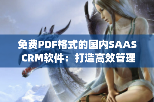 免费PDF格式的国内SAAS CRM软件：打造高效管理系统(1)