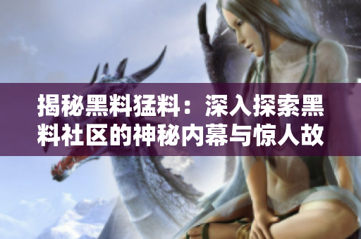 揭秘黑料猛料：深入探索黑料社区的神秘内幕与惊人故事