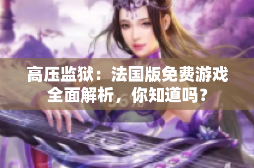 高压监狱：法国版免费游戏全面解析，你知道吗？
